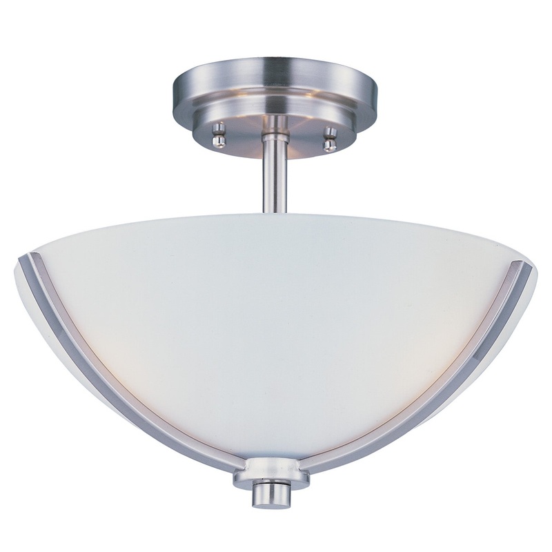 Maxim 20031SWSN Deven Three Light Semi-Flush Mount, Satin Nickel