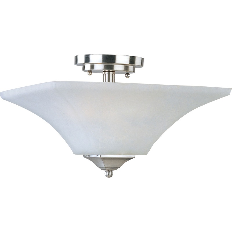 Maxim 20091FTSN Aurora Two Light Semi-Flush Mount, Satin Nickel