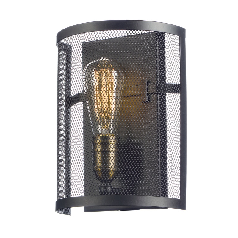 Maxim 20112BKNAB Palladium One Light Wall Sconce, Black / Natural Aged Brass