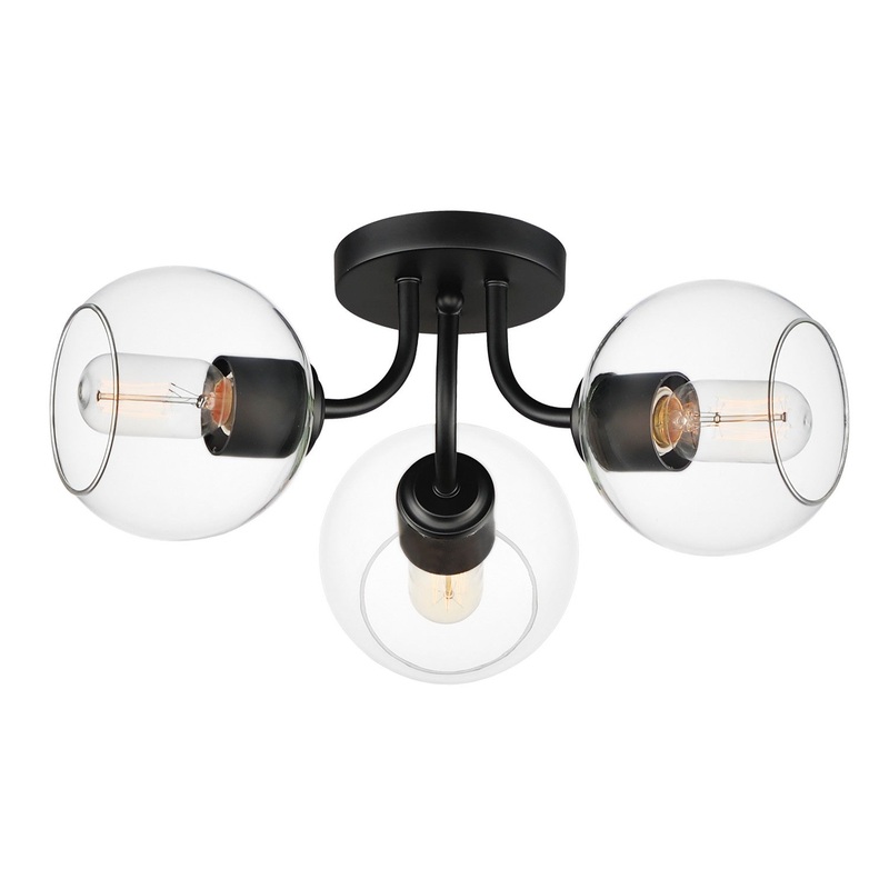 Maxim 21634CLBK Knox Three Light Semi-Flush Mount, Black