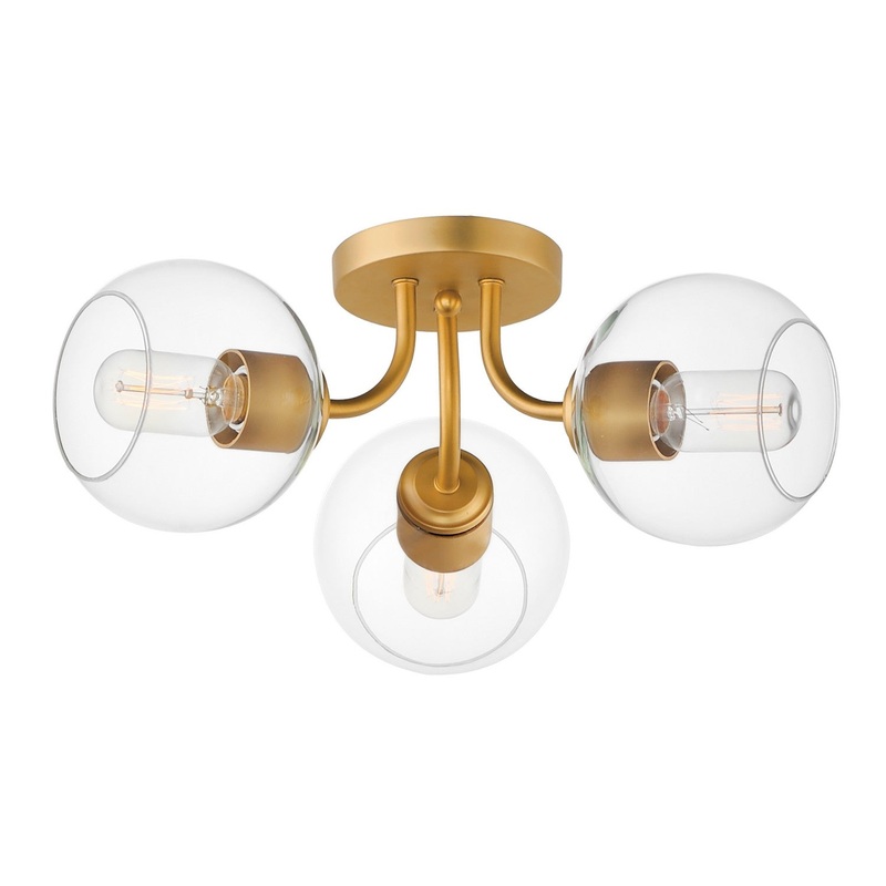 Maxim 21634CLNAB Knox Three Light Semi-Flush Mount, Natural Aged Brass