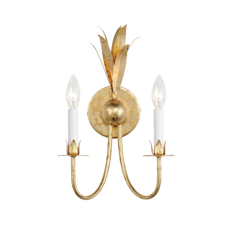 Maxim 2882GL Paloma Two Light Wall Sconce, Gold Leaf