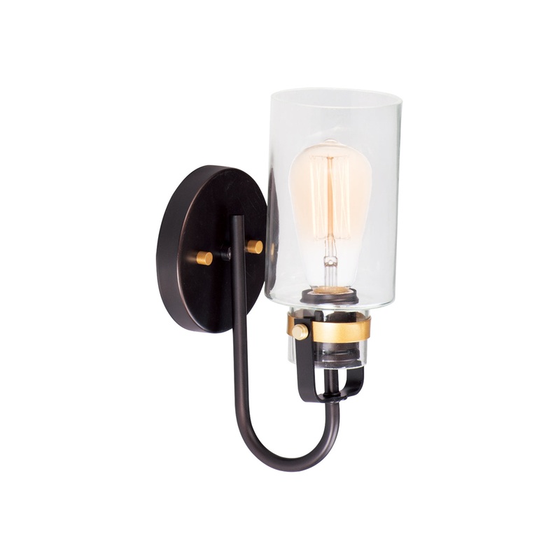 Maxim 30170CLBZGLD Magnolia One Light Wall Sconce, Bronze / Gold