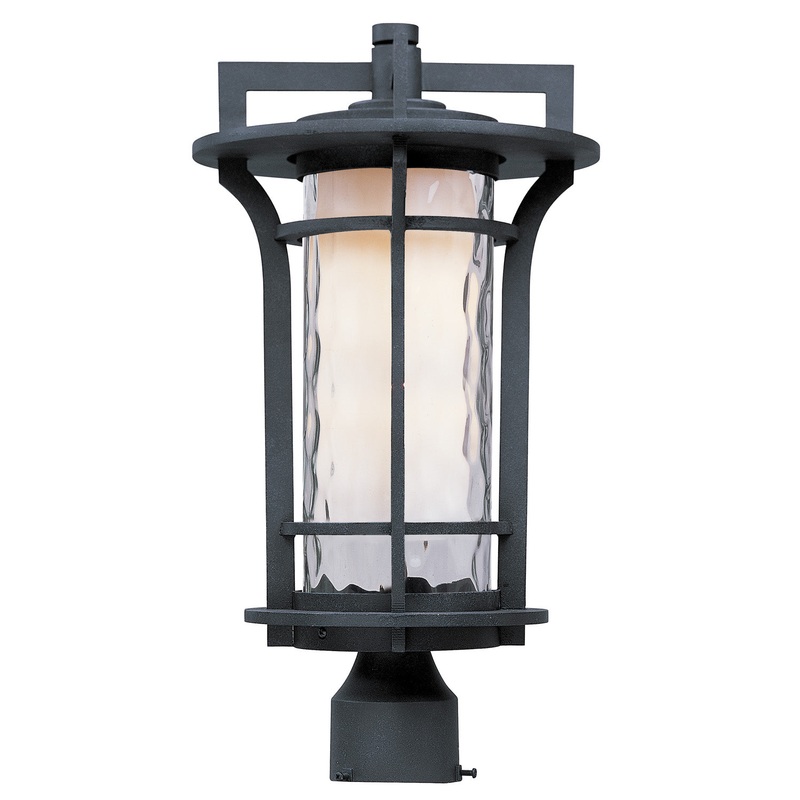 Maxim 30480WGBO Oakville One Light Outdoor Pole/Post Lantern, Black Oxide