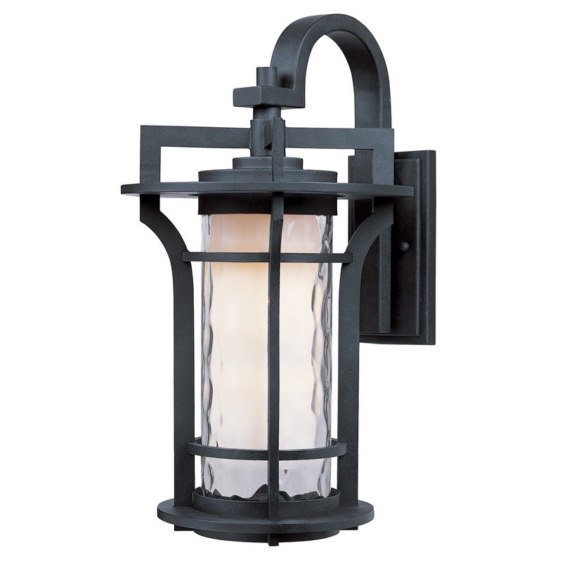 Maxim 30484WGBO Oakville One Light Outdoor Wall Lantern, Black Oxide
