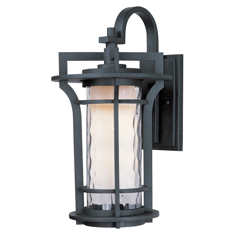 Maxim 30485WGBO Oakville One Light Outdoor Wall Lantern, Black Oxide