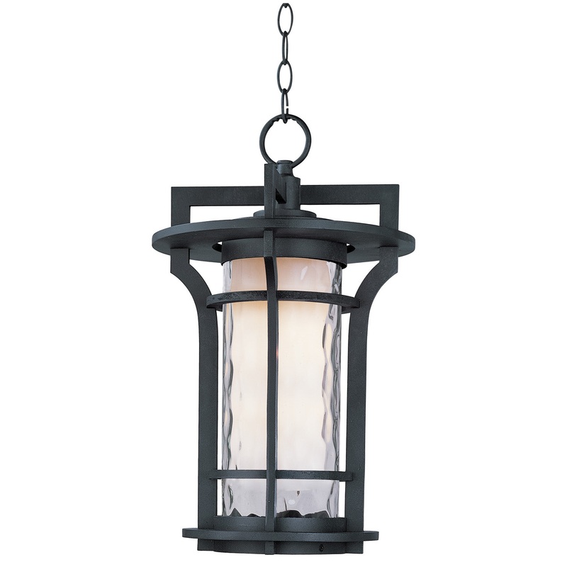 Maxim 30488WGBO Oakville One Light Outdoor Hanging Lantern, Black Oxide
