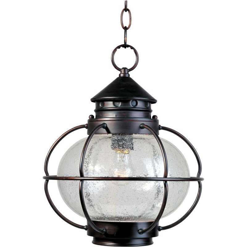 Maxim 30506CDOI Portsmouth One Light Outdoor Hanging Lantern, Oil Rubbed Bronze