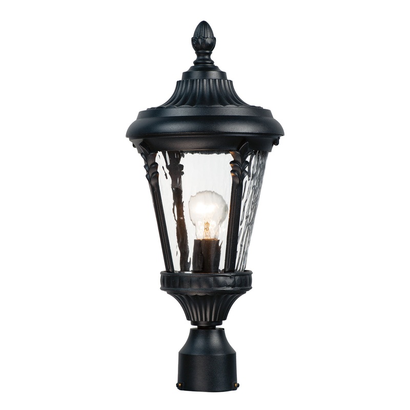 Maxim 3050WGBK Sentry One Light Outdoor Pole/Post Lantern, Black