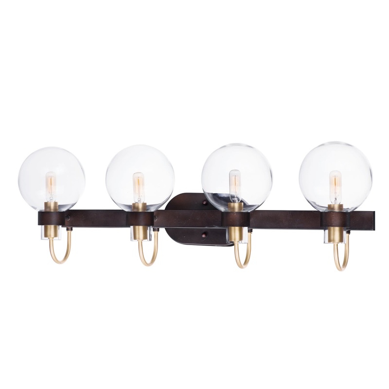 Maxim 30514CLBZSBR Bauhaus Four Light Bath Vanity, Bronze / Satin Brass