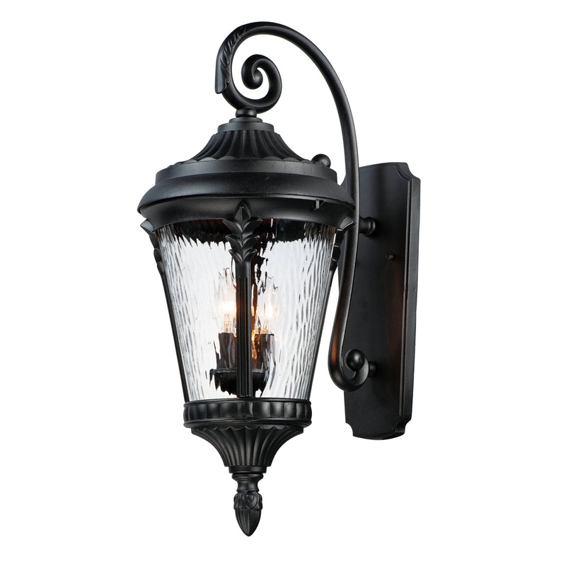 Maxim 3055WGBK Sentry Three Light Outdoor Wall Lantern, Black