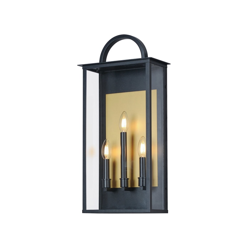 Maxim 30756CLBK Manchester Three Light Outdoor Wall Sconce, Black