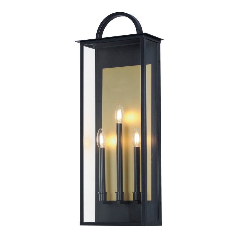 Maxim 30758CLBK Manchester Three Light Outdoor Wall Sconce, Black