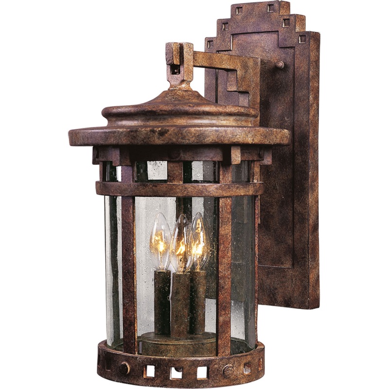 Maxim 3134CDSE Santa Barbara DC Three Light Outdoor Wall Lantern, Sienna