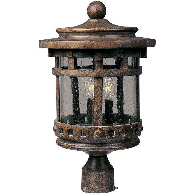 Maxim 3136CDSE Santa Barbara DC Three Light Outdoor Pole/Post Lantern, Sienna