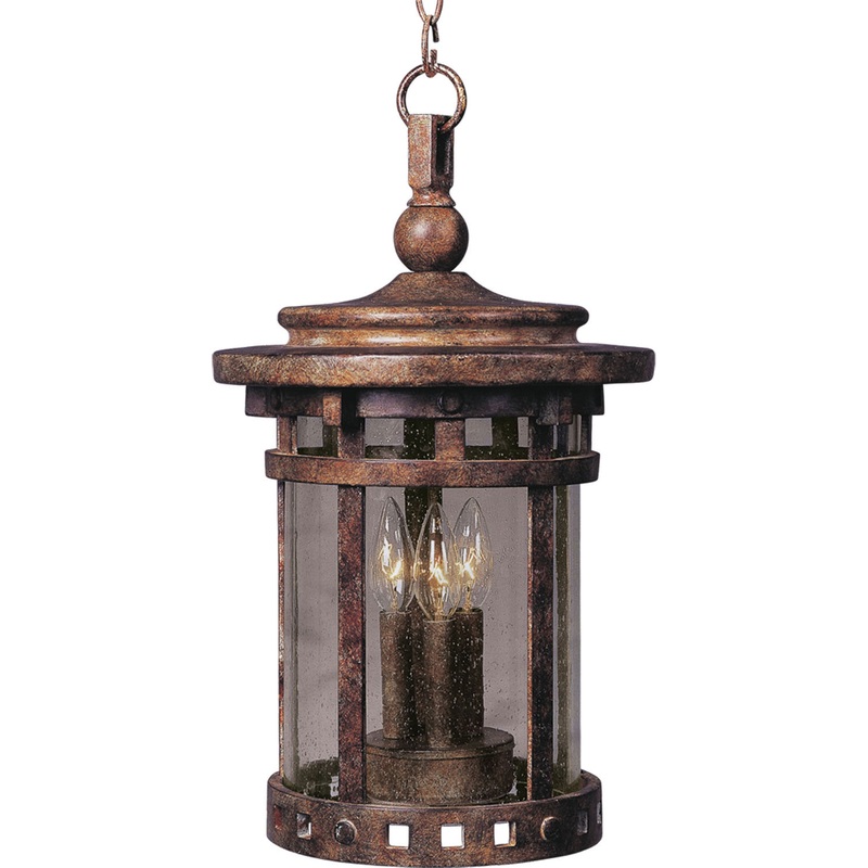 Maxim 3138CDSE Santa Barbara DC Three Light Outdoor Hanging Lantern, Sienna