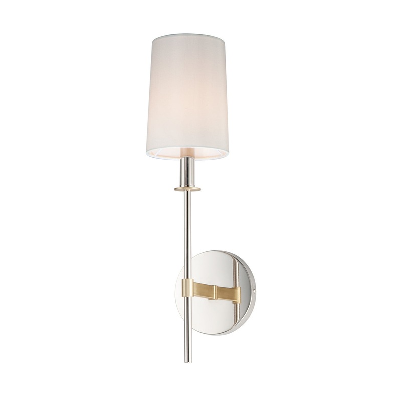 Maxim 32391OFSBRPN Uptown One Light Wall Sconce, Satin Brass / Polished Nickel