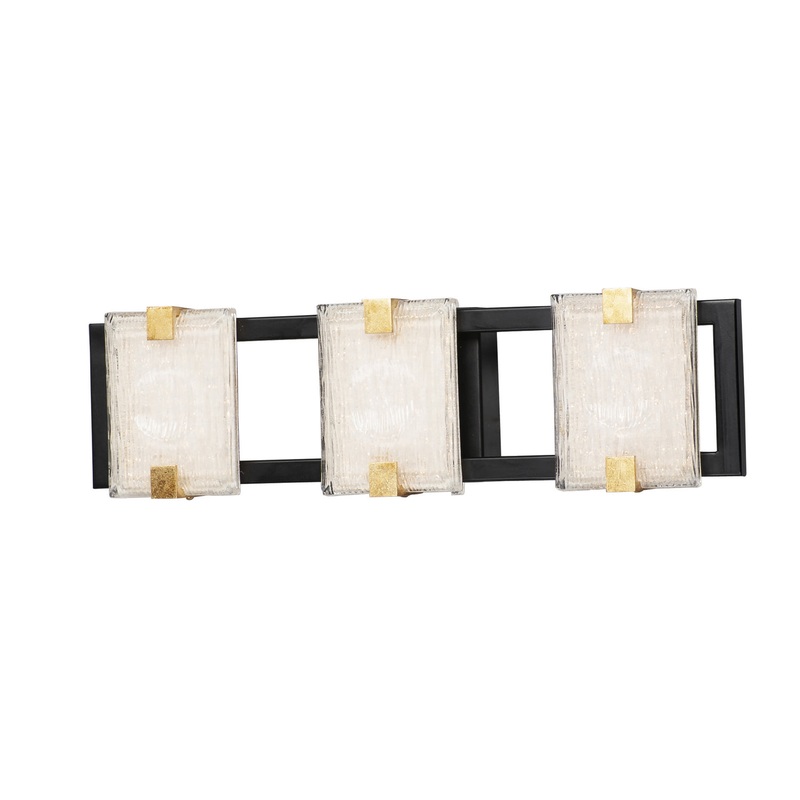 Maxim 39532CYBKGL Radiant LED Bath Vanity, Black / Gold Leaf