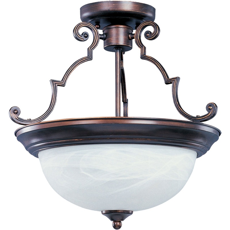 Maxim 5844MROI Essentials - 584x Three Light Semi-Flush Mount, Oil Rubbed Bronze