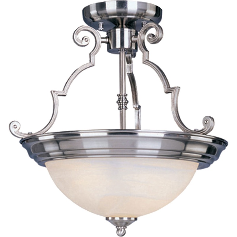 Maxim 5844MRSN Essentials - 584x Three Light Semi-Flush Mount, Satin Nickel