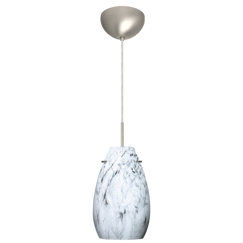 Besa 1JC-4126MG-LED-SN Pera One Light Pendant Satin Nickel