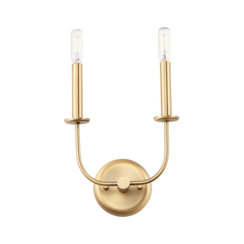 Maxim 10322SBR Wesley Two Light Wall Sconce, Satin Brass