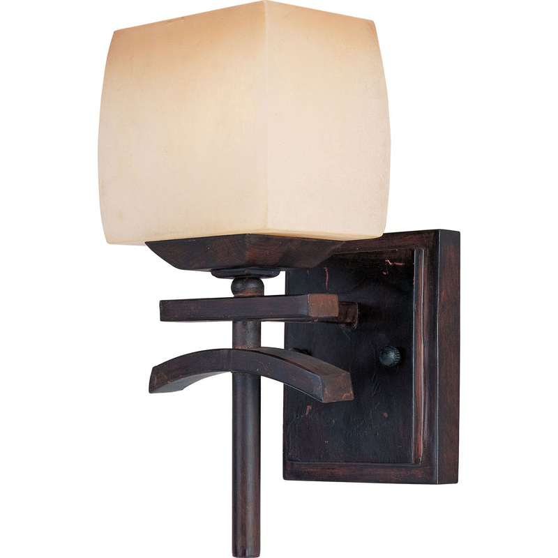 Maxim 10996WSRC Asiana One Light Wall Sconce, Roasted Chestnut