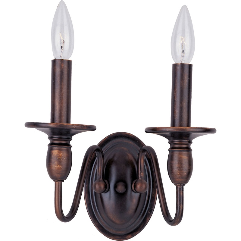 Maxim 11032OI Towne Two Light Wall Sconce, Oil Rubbed Bronze