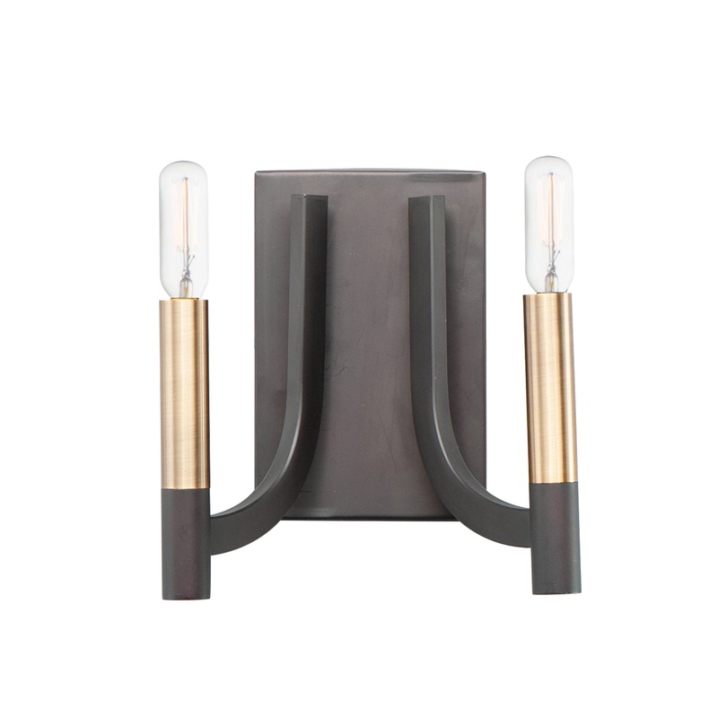 Maxim 21522BZAB Lyndon Two Light Wall Sconce, Bronze / Antique Brass