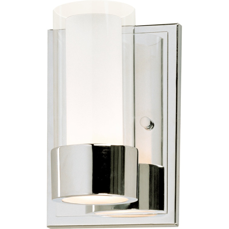Maxim 23071CLFTPC Silo One Light Wall Sconce, Polished Chrome
