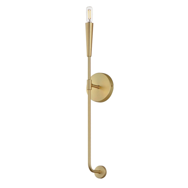 Maxim 24811SBR Vela One Light Wall Sconce, Satin Brass