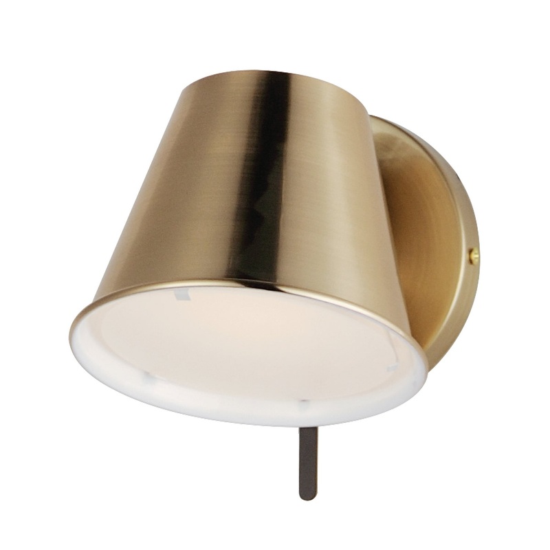 Maxim 25171DBZHR Carlo LED Wall Sconce, Dark Bronze, Leather, Heritage Brass