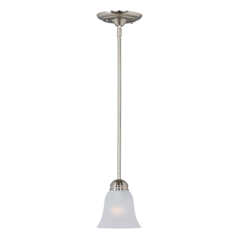 Maxim 91011FTSN Basix One Light Mini Pendant, Satin Nickel