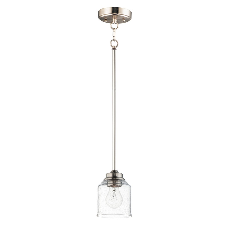 Maxim 91260CDSN Acadia One Light Pendant, Satin Nickel