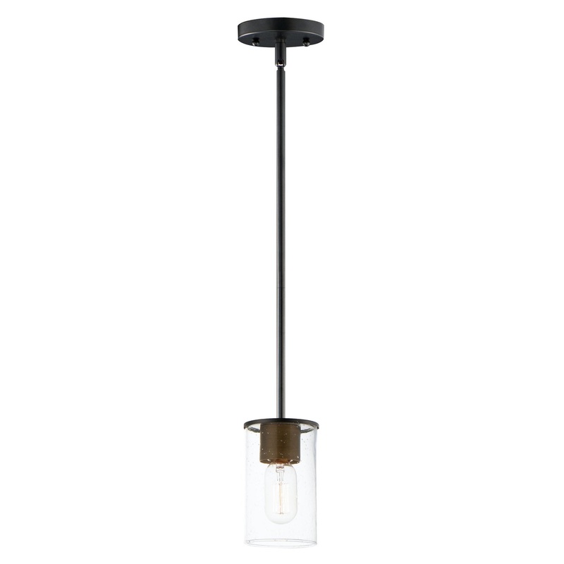Maxim 91840CDABBK Sleek One Light Mini Pendant, Antique Brass / Black