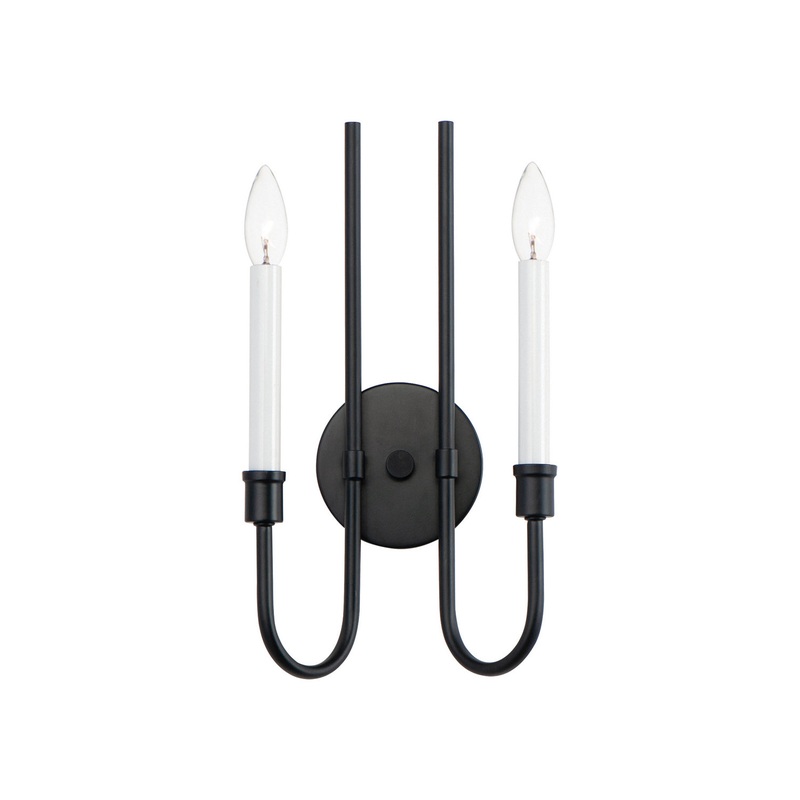 Maxim 11282BK Tux Two Light Wall Sconce, Black