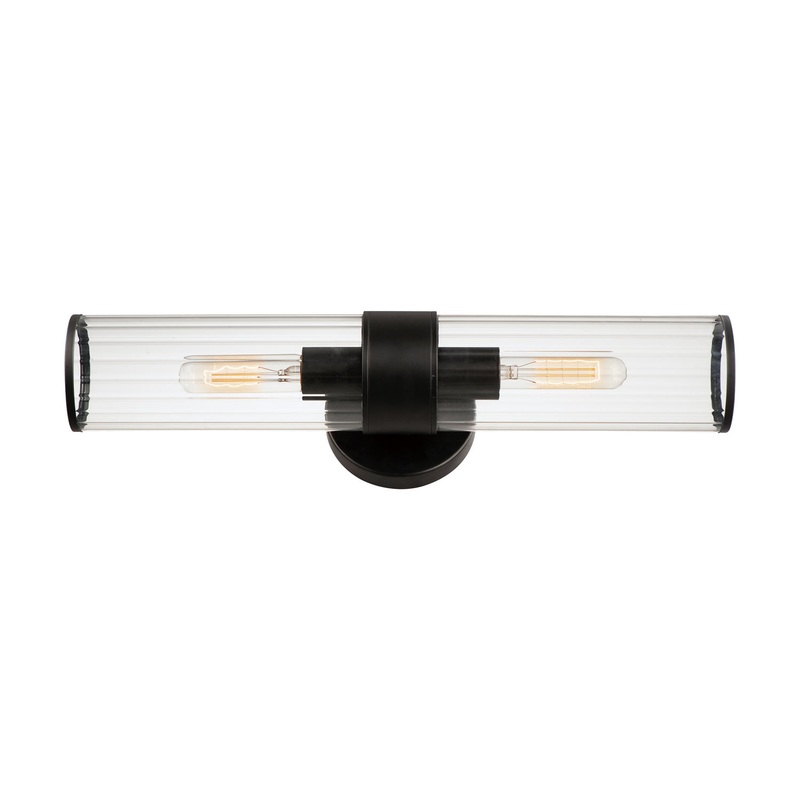 Maxim 11472CRBK Crosby Two Light Wall Sconce, Black