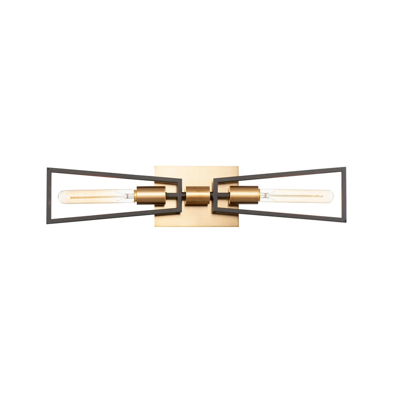 Maxim 11652BKSBR Wings Two Light Wall Sconce, Black / Satin Brass