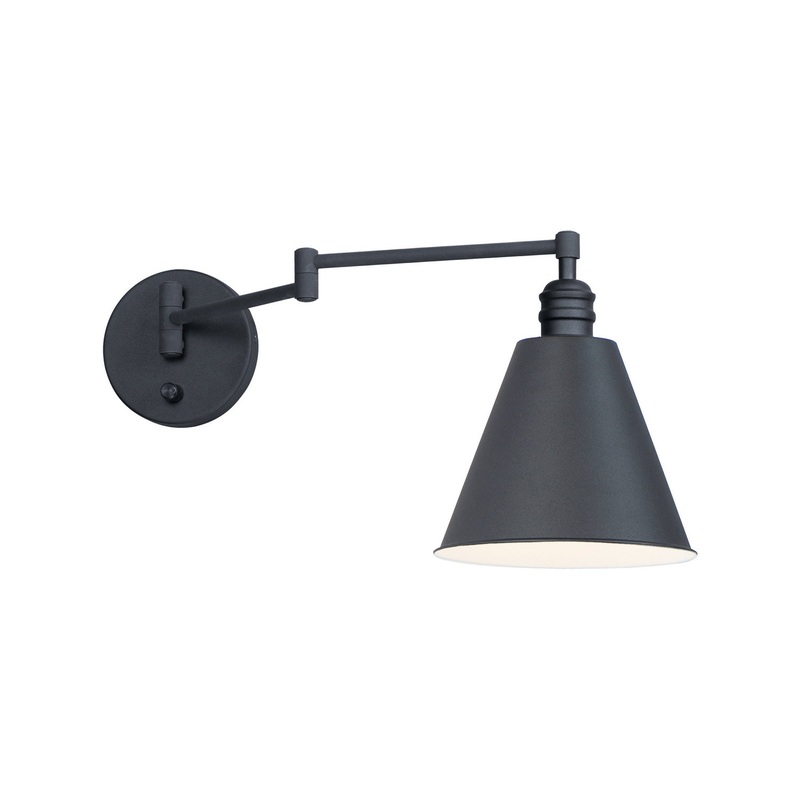 Maxim 12220BK Library One Light Wall Sconce, Black