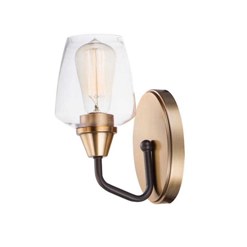 Maxim 26121CLBZAB Goblet One Light Wall Sconce, Bronze / Antique Brass