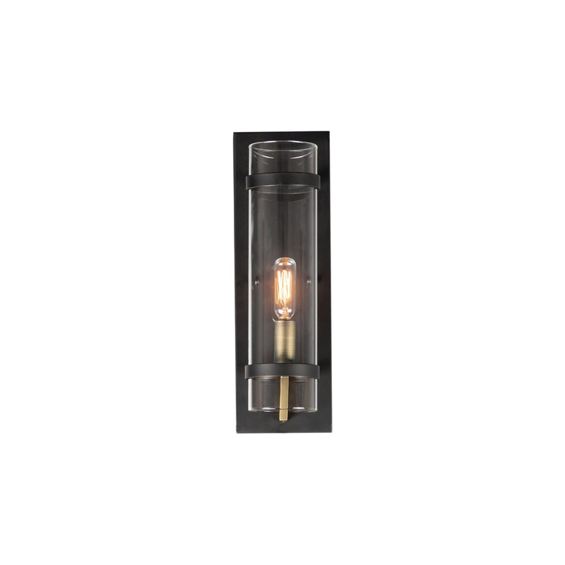 Maxim 2640BKAB Capitol One Light Wall Sconce, Black / Antique Brass