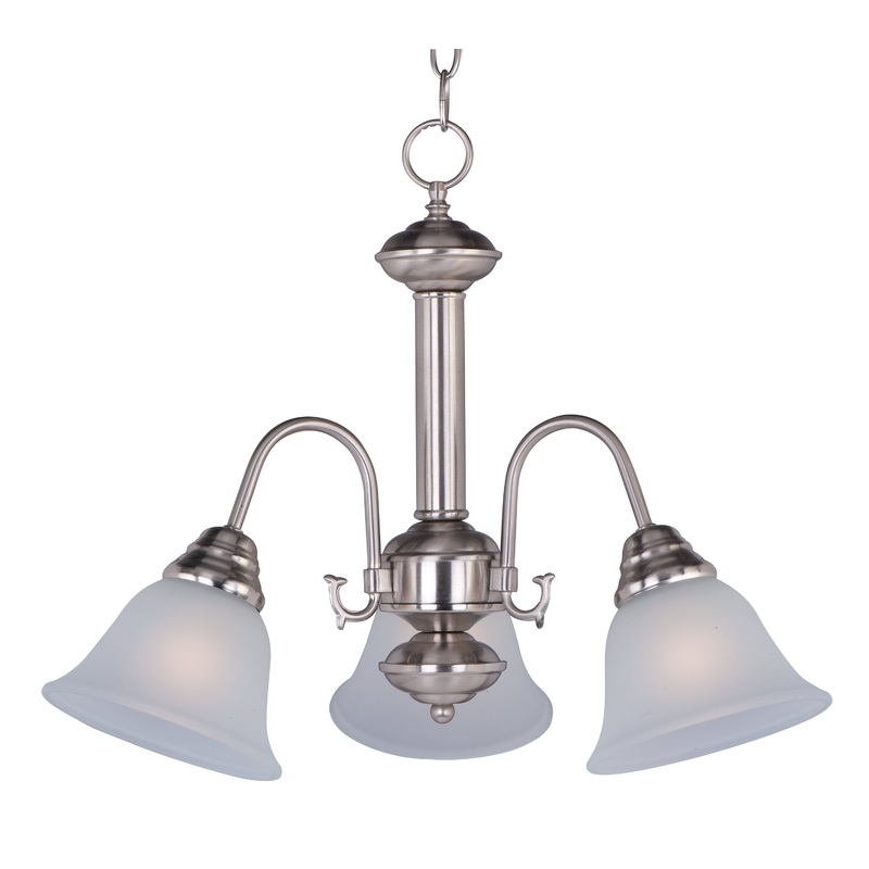 Maxim 2697FTSN Malaga Three Light Chandelier, Satin Nickel
