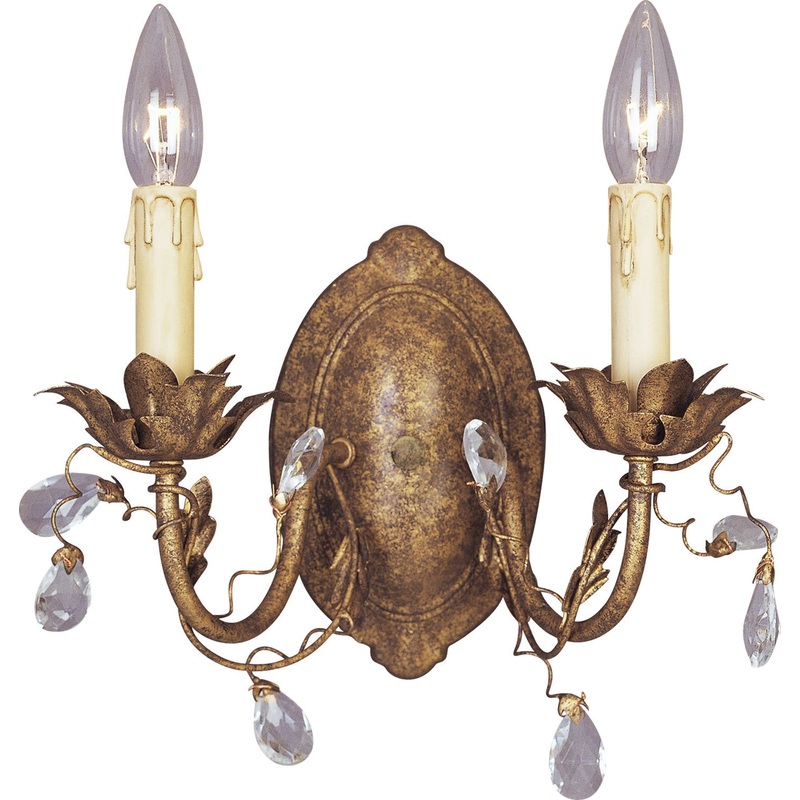 Maxim 2857EG Elegante Two Light Wall Sconce, Etruscan Gold