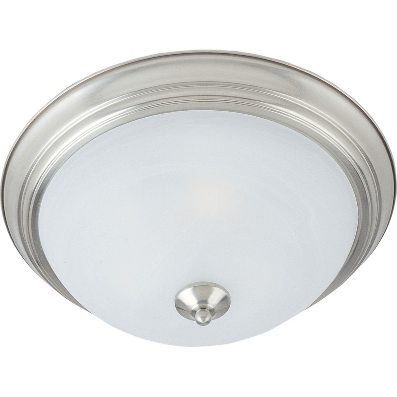 Maxim 5842MRSN Essentials - 584x Three Light Flush Mount, Satin Nickel