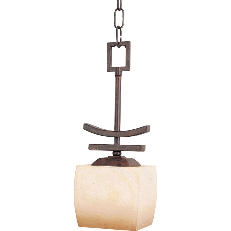 Maxim 91082WSRC Asiana One Light Mini Pendant, Roasted Chestnut