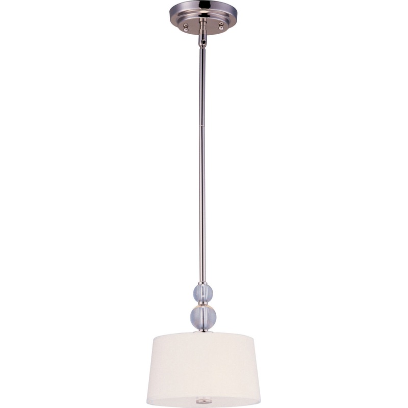 Maxim 92750WTPN Rondo One Light Mini Pendant, Polished Nickel