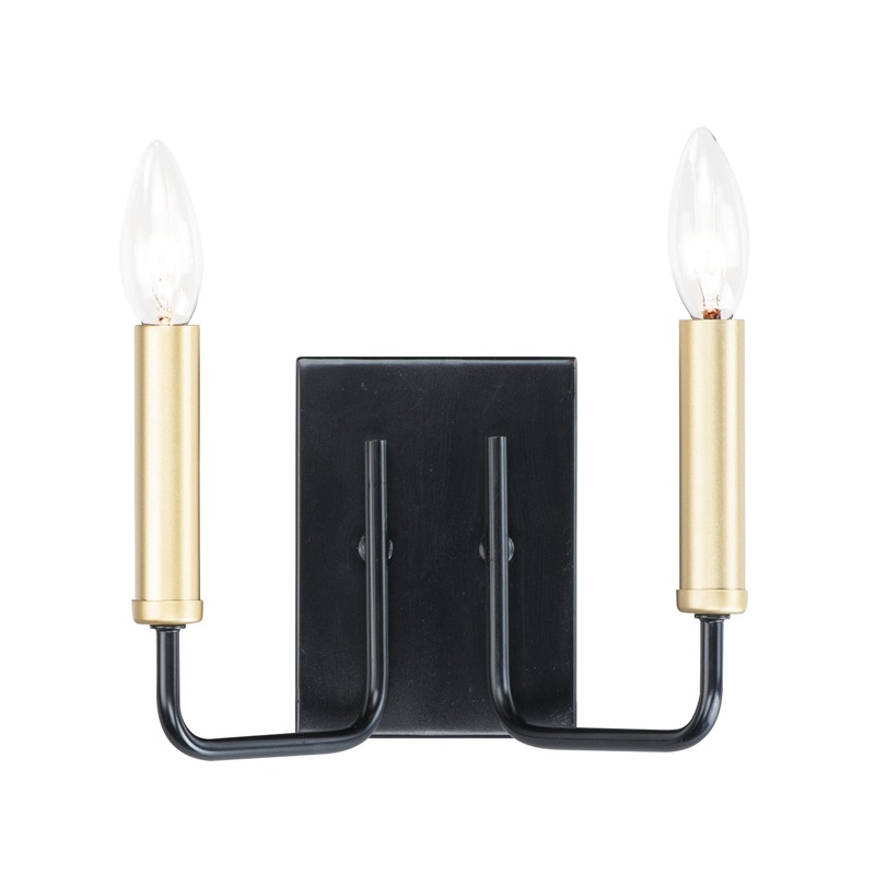 Maxim 10252BKGLD Sullivan Two Light Wall Sconce, Black / Gold