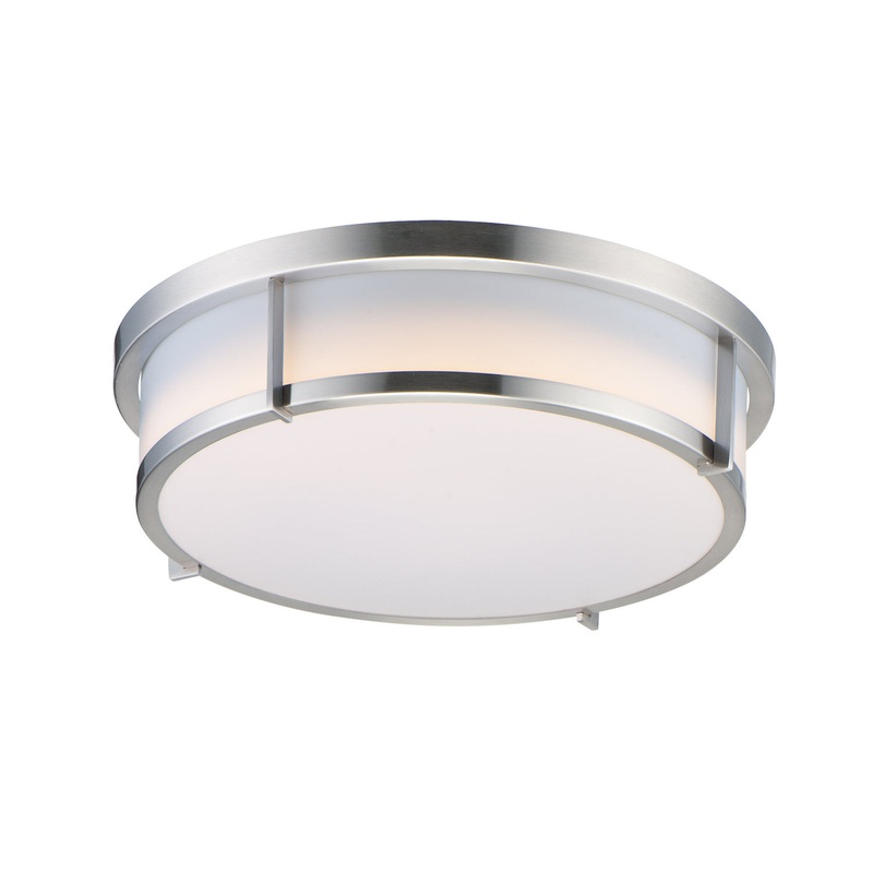 Maxim 10272WTSN Rogue E26 Two Light Flush Mount, Satin Nickel