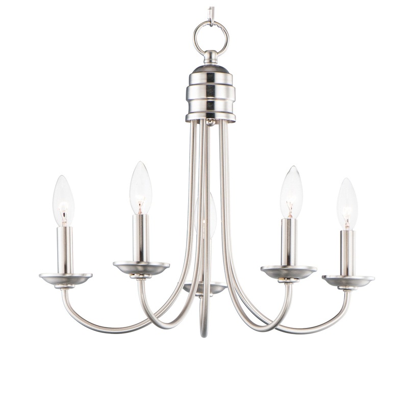 Maxim 10345SN Logan Five Light Chandelier, Satin Nickel