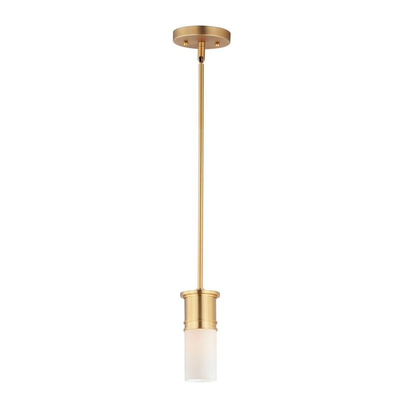 Maxim 10362SWSBR Rexford One Light Mini Pendant, Satin Brass